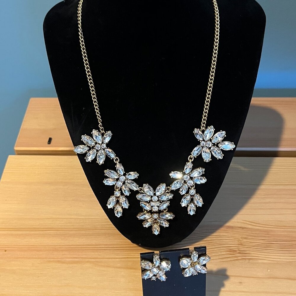 J Crew Factory Necklace & Earring Set.  Necklace: 18" with 2" extender.